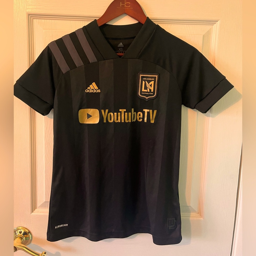 LA FC Adidas Soccer Jersey Black and Gold, Women’s XS